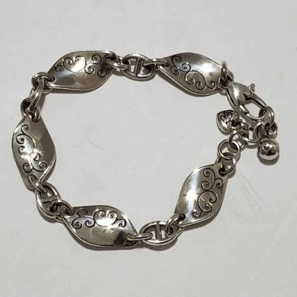 BRIGHTON SCROLLED silver plated twirl bracelet